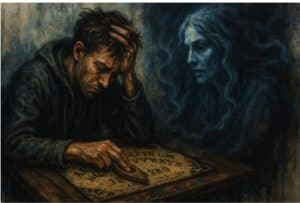 Een persoon bidt tot God om bescherming en bevrijding van geesten, vertrouwend op Jezus en geleid door Bijbelse wijsheid.