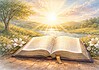 Eeuwig leven volgens de Bijbel en Jezus Open Bijbel met zacht licht op de pagina, symbool voor eeuwig leven, hoop, geloof en toekomst volgens Bijbelse teksten.